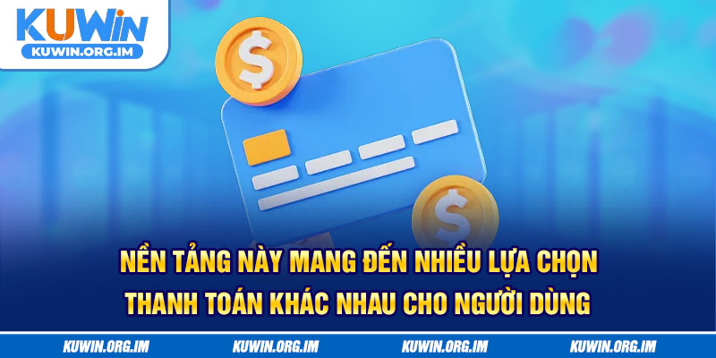 Nền tảng này mang đến nhiều lựa chọn thanh toán khác nhau cho người dùng